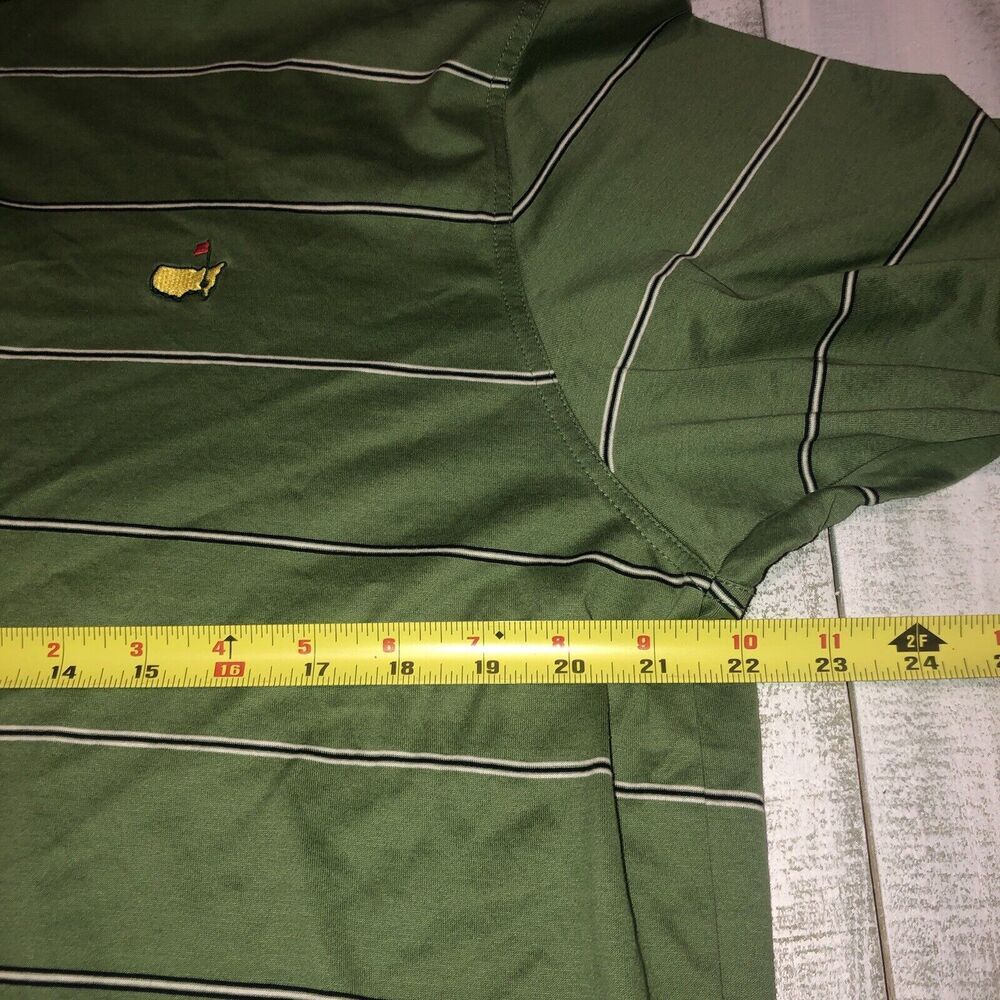 Masters Amen Corner Men's L Green Short Sleeve Pima Cotton Button Golf Polo - Picture 8 of 11